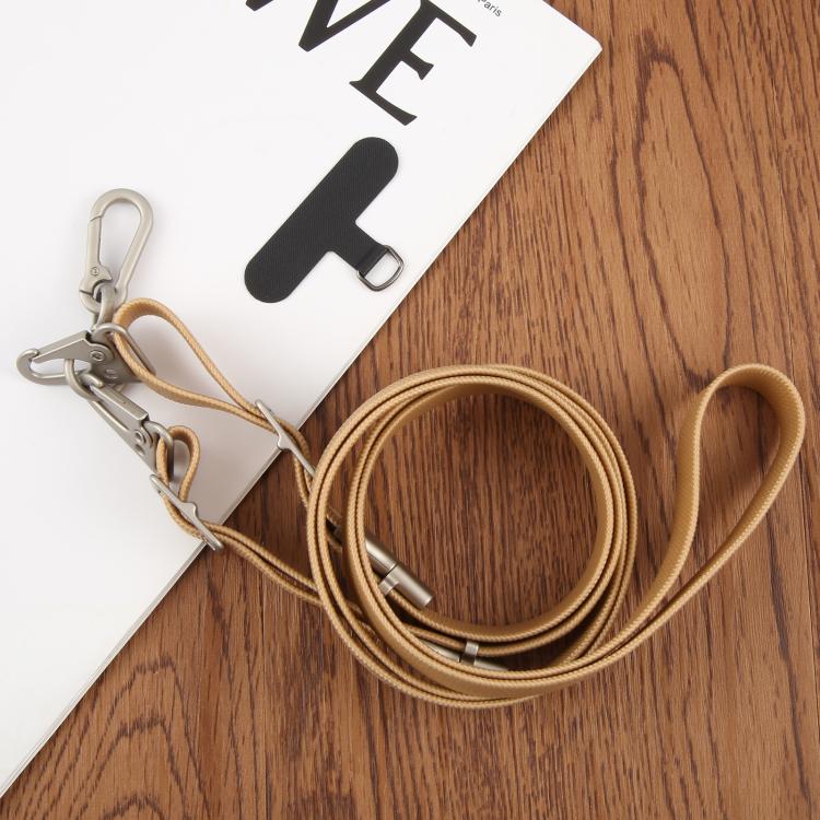 Type-C to Type-C Data Charging Cable Crossbody Phone Long Flat Lanyard(Khaki)