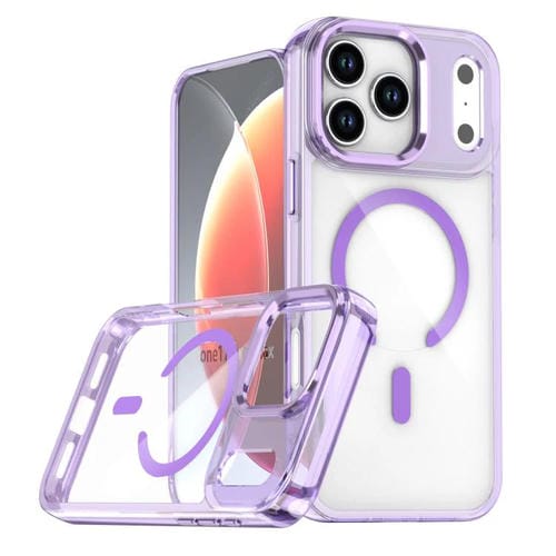 Funda magnética transparente MagSafe para iPhone 17 Pro Max (morada)