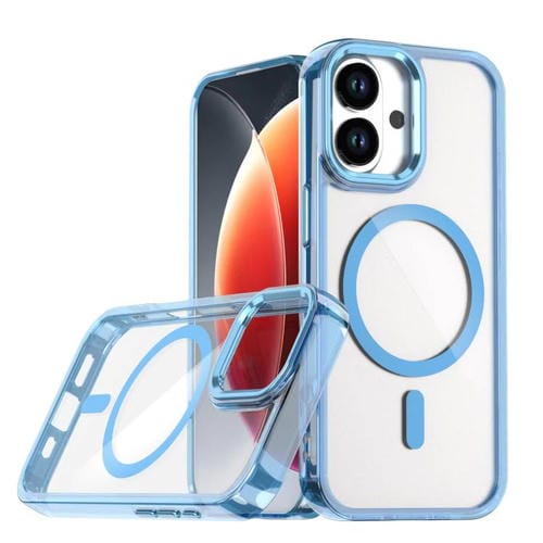Funda magnética transparente MagSafe para iPhone 17 (azul)