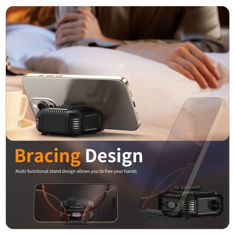 For AirPods Pro 2 Two Color MagSafe Magnetic Earphone Case with Holder & Security Lock(Black)