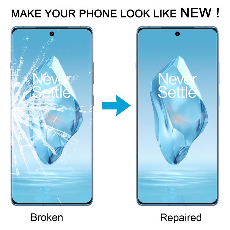 Lente de cristal exterior de pantalla frontal para OnePlus 12R con adhesivo OCA ópticamente transparente