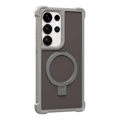 Funda para Samsung Galaxy S24 Ultra 5G con soporte MagSafe de cuatro esquinas a prueba de golpes (gris)