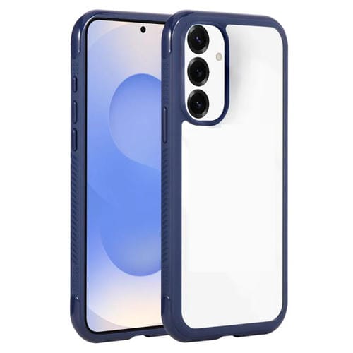 Funda de acrílico TPU transparente con borde liso para Samsung Galaxy S25/S24 5G (azul rey)