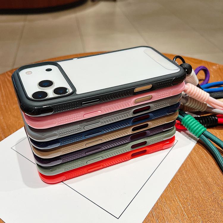 Funda de acrílico transparente de TPU con borde liso y correa para la muñeca para Samsung Galaxy S25 Edge 5G (marrón)