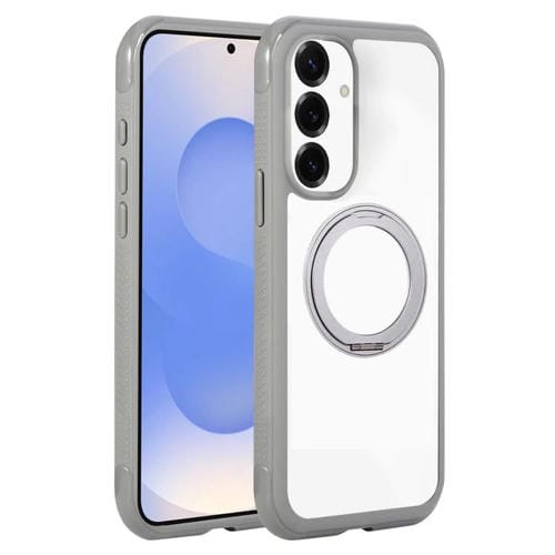 Funda MagSafe para Samsung Galaxy S25+ / S24+ 5G con borde transparente y rotación (gris)