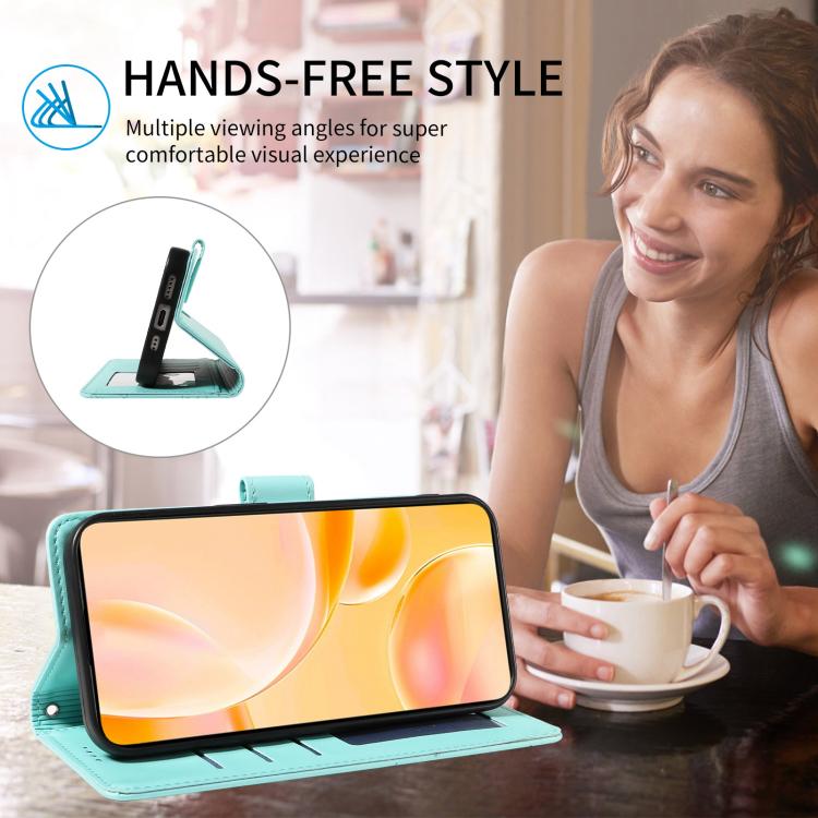 Funda de cuero tipo billetera con bloqueo RFID para Samsung Galaxy A04e 4G/F04 (verde)