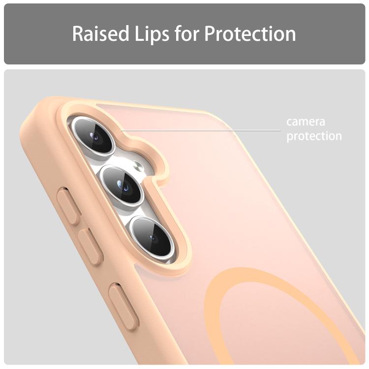 Funda híbrida de TPU translúcida con acabado mate MagSafe para Samsung Galaxy A55 5G (polvo rojo)