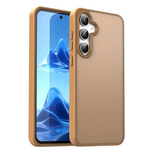 Funda híbrida de TPU translúcida y esmerilada para Samsung Galaxy A55 5G (Dorado desierto)