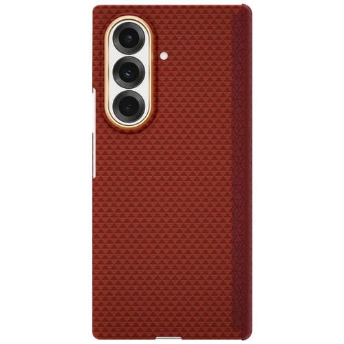 Funda con marco de metal y centro magnético de nanofibra MagSafe para Samsung Galaxy Z Fold7 5G (roja)