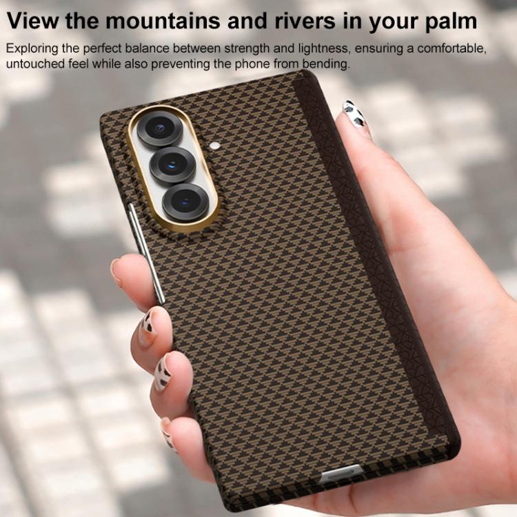 Funda con marco de metal y centro magnético de nanofibra MagSafe para Samsung Galaxy Z Fold7 5G (roja)