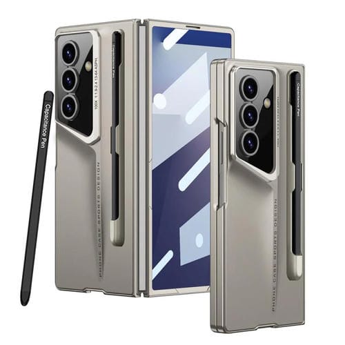 Funda ultrafina de cobertura total GKK para Samsung Galaxy Z Fold7 5G con ranura para bolígrafo (gris titanio)