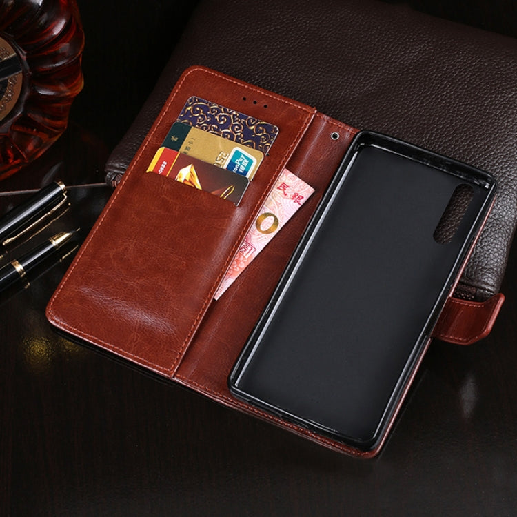 Para Huawei Honor 30i idewei Crazy Horse Texture Funda de cuero con tapa horizontal con soporte, ranuras para tarjetas y billetera (rosa roja)