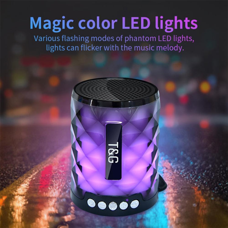 Mini Altavoz T&G Tg155 Bluetooth 4.2 Inalámbrico Portátil con Luces de Colores (Negro)