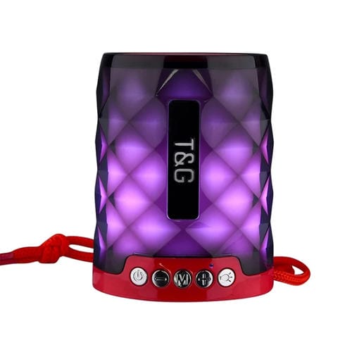 Mini Altavoz T&G Tg155 Bluetooth 4.2 Inalámbrico Portátil con Luces de Colores (Rojo)