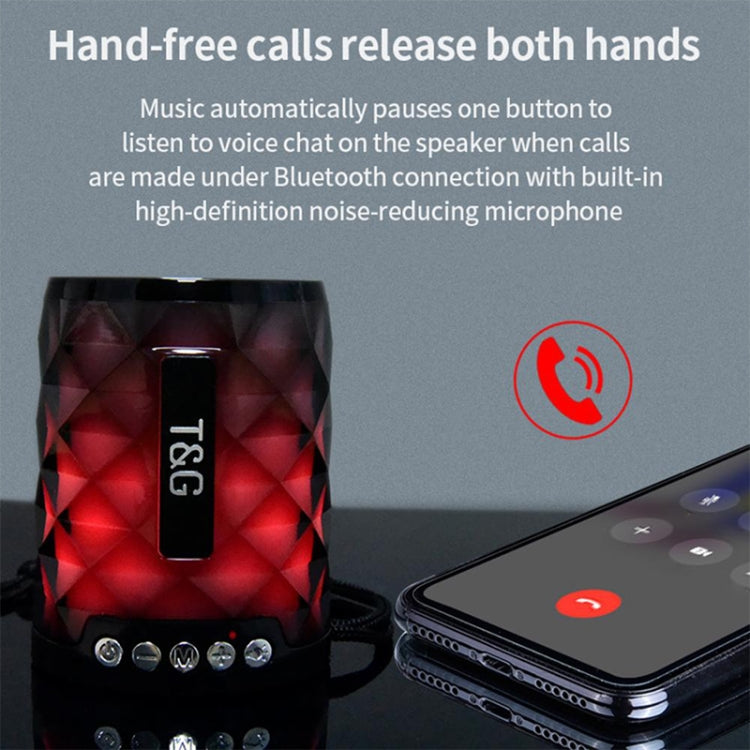 Mini Altavoz T&G Tg155 Bluetooth 4.2 Inalámbrico Portátil con Luces de Colores (Rojo)