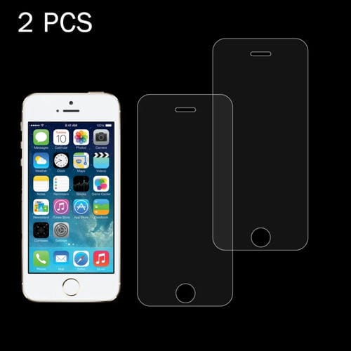 Película de Pantalla Vidrio Templado para iPhone SE 5S 5C 5 0.26mm 9H Dureza Superficial 2 PCs