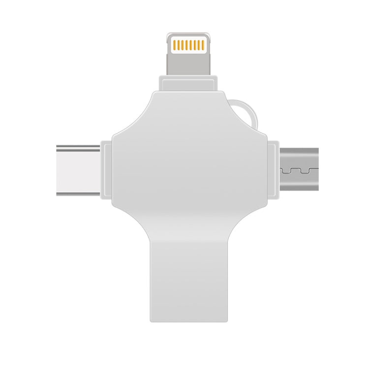 Disco Flash Cross 8GB 8 Pin + Micro USB + USB-C + USB 3.0 Metal (Plata) 4 en 1