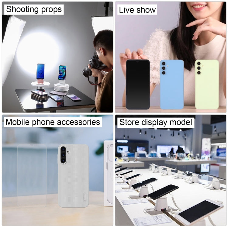 Modelo de Pantalla Simulada Falsa para Samsung Galaxy A15 5G con Pantalla Negra (Plata)
