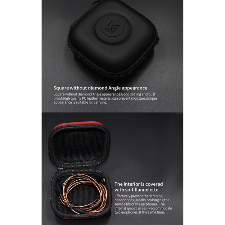Cargador Cable de Datos Kz Estuche Portátil Recepción Pu Auriculares (Rojo)