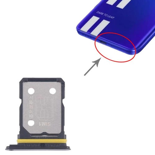 Vassoio scheda SIM Realme GT Neo 3 nero (10 pezzi)