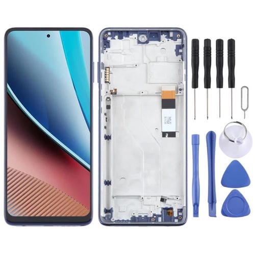 Pantalla LCD OEM para Motorola Moto G Stylus 2022 4G, digitalizador completo con marco (azul)