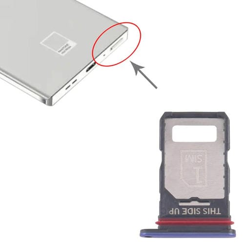 Bandeja para tarjeta SIM original (10 unidades) para Motorola Edge 60 Pro (azul)