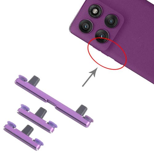 Para Motorola Edge 60 Pro 10 pares de botones de encendido y control de volumen (morado)