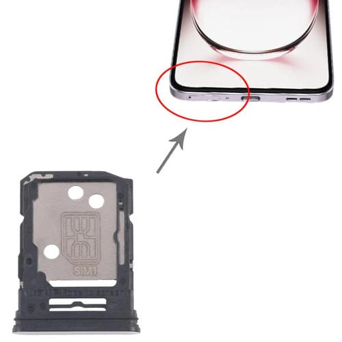 Bandeja para tarjeta SIM original OPPO Reno12 Pro CPH2629 (10 unidades) + bandeja para tarjeta SIM/tarjeta Micro SD (plateada)