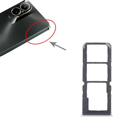 Para Realme C67 4G RMX3890, 10 bandejas SIM originales + bandejas SIM + bandejas Micro SD (verde claro)