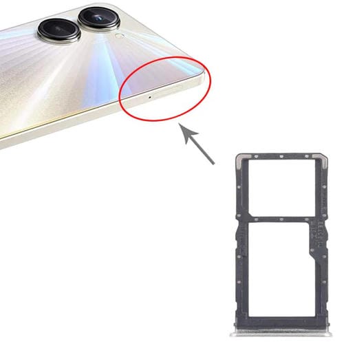 Bandejas para tarjeta SIM original (10 unidades) para Realme 10 Pro 5G RMX3663 RMX3660 RMX3661 + bandeja para tarjeta SIM/tarjeta Micro SD (dorada)