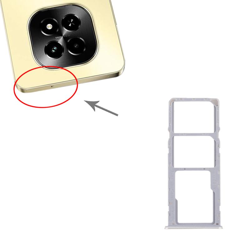 Bandejas para tarjeta SIM original Realme C63 5G RMX3950 (10 unidades) + bandeja para tarjeta SIM + bandeja para tarjeta Micro SD (dorada)