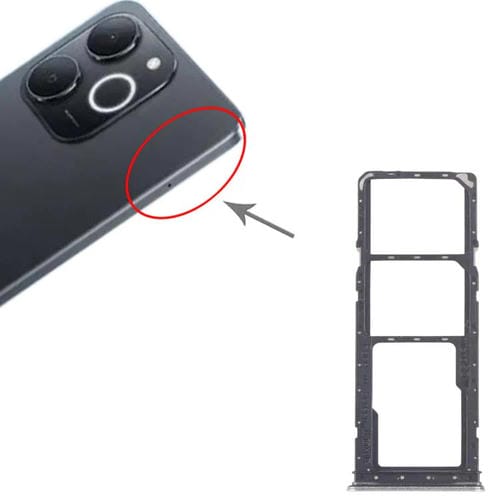 Bandejas para tarjeta SIM original (10 unidades) + bandeja para tarjeta SIM + bandeja para tarjeta Micro SD (plateadas) para Realme Narzo C71 4G RMX5303