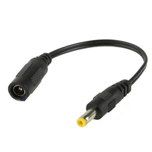 Cable conector alimentación CC hembra 5,5x2,1 mm a macho 4,8x1,7 mm para adaptador portátil 15 cm (Negro)