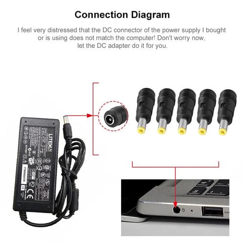 Cable adaptador DC Toshiba Portege M100 R200 Series 6,3x3,0 mm macho a 5,5x2,1 mm hembra