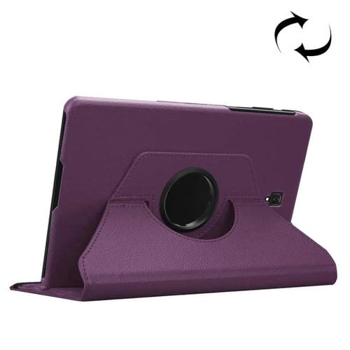 Funda de cuero Litchi Texture Galaxy Tab S4 10.5 T830/T835 rotación 360 grados con soporte (Morado)