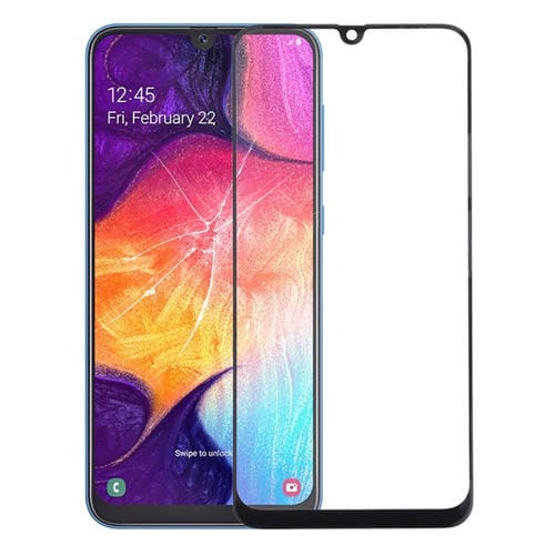 Glass Lens Outer Screen Samsung Galaxy A50/A30/M30/A4S (Black)