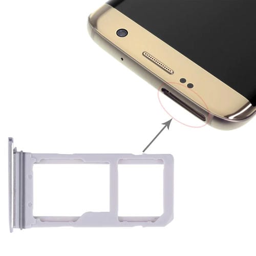 Vassoio della scheda SIM e Micro SD Samsung Galaxy S7 Edge (Bianco)