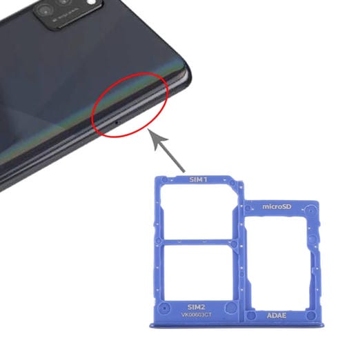 SIM Card and Micro SD Tray Samsung Galaxy A41/A415 (Blue)