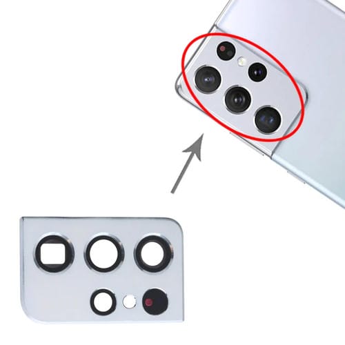 Housse d'objectif d'appareil photo Samsung Galaxy S21 Ultra 5G (Argent)