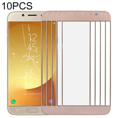 Outer Glass Lens Screen for Samsung Galaxy J7 / J730 (Gold) - Pack of (10 Pieces)
