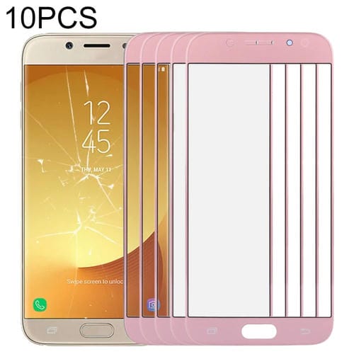 Glass Lens Outer Screen Samsung Galaxy J7 J730 (Rose Gold) - Pack of (10 Pieces)