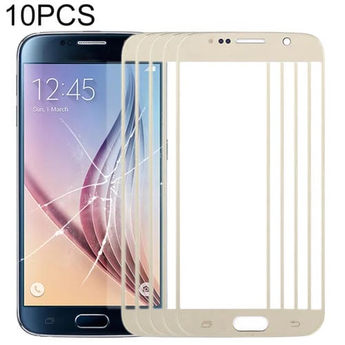 Pantalla Frontal Samsung Galaxy S6 / G920F Lente de Vidrio Exterior (Oro) (10pcs)