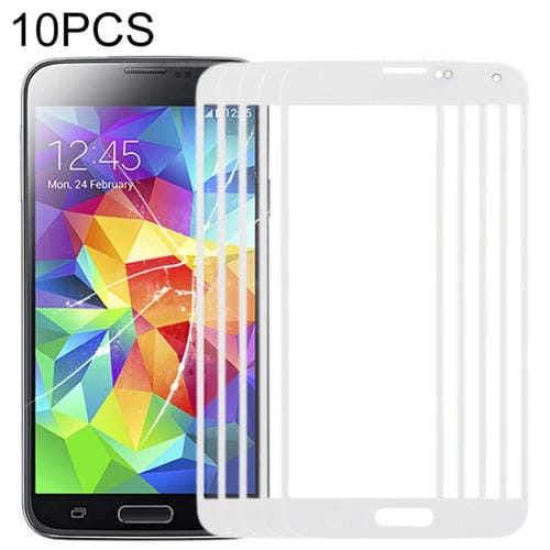 Pantalla Frontal Samsung Galaxy S5 / G900 Lente Vidrio Exterior (Blanco) 10pcs