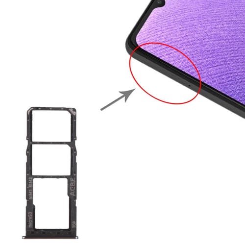 Plateau de carte SIM et Micro SD Samsung Galaxy A32 SM-A325 (Noir)