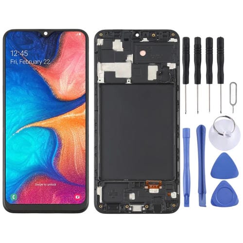 Pantalla Completa OLED Samsung Galaxy A20 SM-A205 con Marco (Negro)