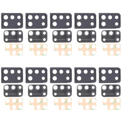 Cubierta de Lente de Cámara Samsung Galaxy M31 / M31 Prime SM-M315 (10 Piezas) (Negro)