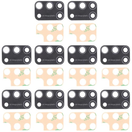 Lente de Cámara Trasera de (10 Piezas) Samsung Galaxy M31 / M31 Prime (Negro)