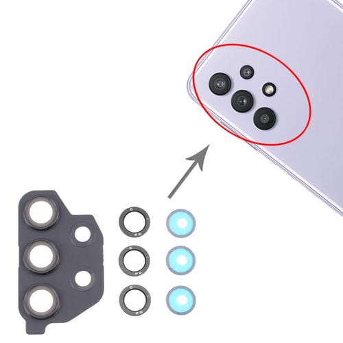 Housse d'objectif d'appareil photo Samsung Galaxy A32 5G SM-A326 (Noir) (10 pièces)