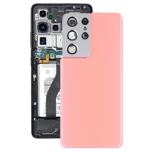Couvercle arrière de batterie avec couvercle de lentille Samsung Galaxy S21 Ultra 5G (Rose)