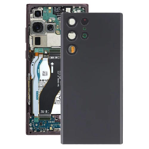 Back Cover Battery Samsung Galaxy S22 Ultra 5G SM-S908B (Black) + Camera Lens
